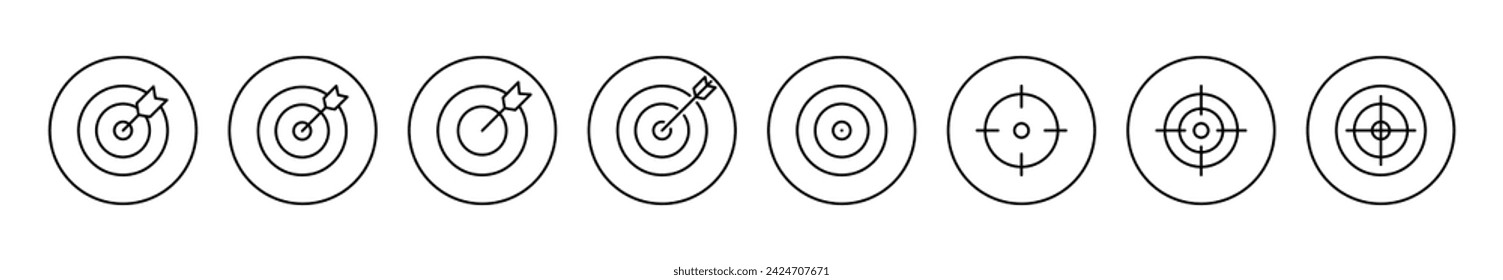 Icono de objetivo vector establecido. icono de objetivo vector. símbolo y signo de marketing de destino