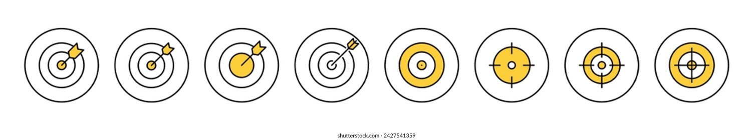 Target icon set vector. goal icon vector. target marketing sign and symbol