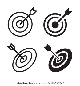 Target icon set. Vector graphic illustration. Suitable for website design, logo, app, template, and ui. EPS 10.