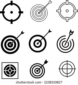 Target Icon set Vector illustration on white background