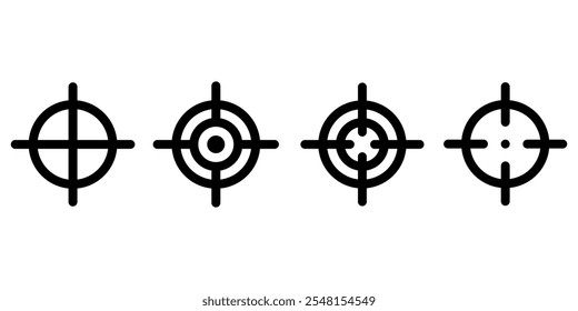 Conjunto de iconos de destino. Ilustración vectorial.