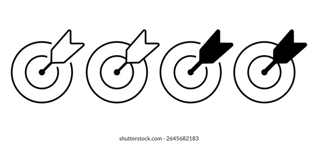Zielsymbolsatz. Vektorgrafik.