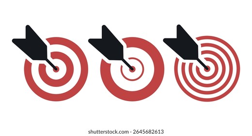 Target icon set. Vector illustration.