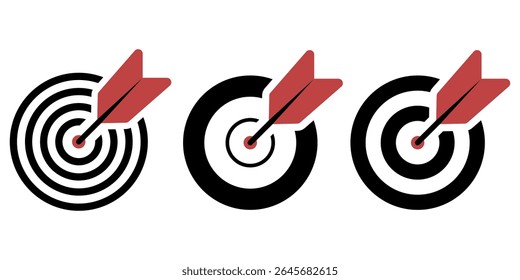 Conjunto de iconos de destino. Ilustración vectorial.