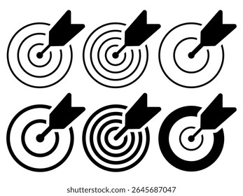 Target icon set. Vector illustration.