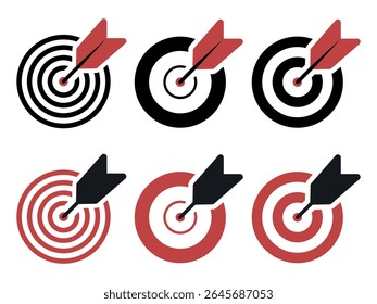 Target icon set. Vector illustration.