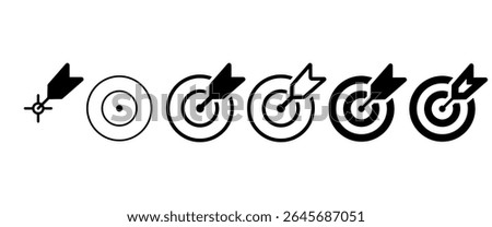 Target icon set. Vector illustration.