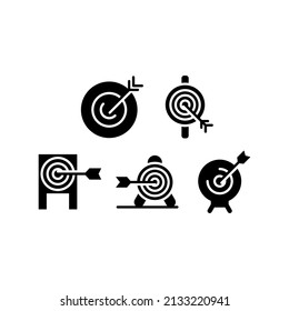 Target Icon Set Vector Symbol Design Illustration
