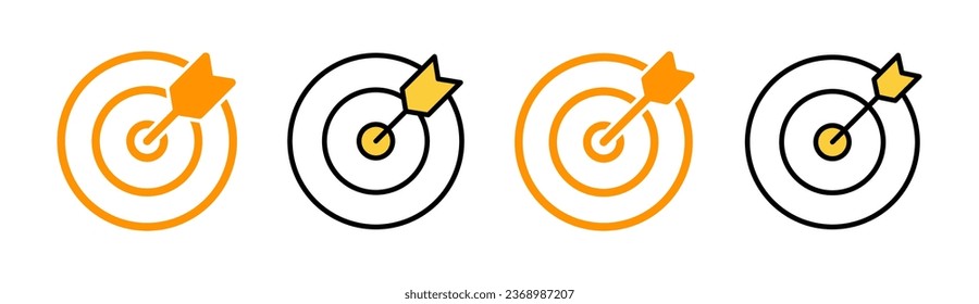Juego de iconos de destino para aplicaciones web y móviles. vector de icono de objetivo. signo y símbolo de marketing de destino