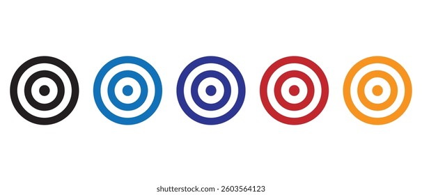 Target icon set.Target Line Icon Design, Editable Stroke, Pixel Perfect, Stock Illustration. Goal symbol collection.