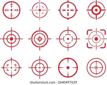 Target icon set.target icon on isolated background. Crosshair in black.Editable Stroke, Pixel Perfect, Stock Illustration. Goal symbol collection. Darts icon. Hitting the bullseye line.