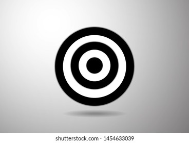 Target, target icon with shadow, isolated on gray background. The concept of success. Vector illustration for your stylish design.