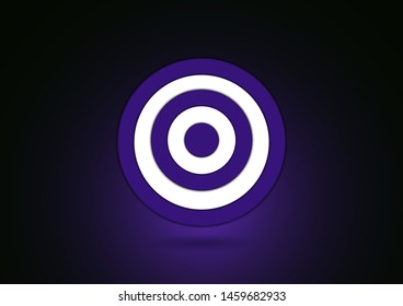 Target, target icon with shadow, isolated on purple background. The concept of success. Vector illustration for your stylish design.