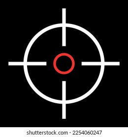 Target icon with the shadow isolated on a white background, vector illustration for web design