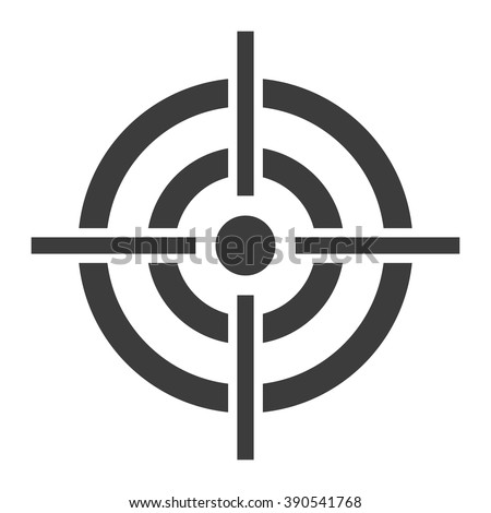Target icon with the shadow isolated on a white background, vector illustration for web design