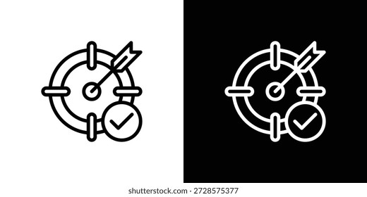 Hoja De Iconos De Destino Blanco Y Negro