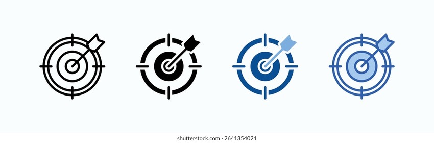 Target icon sheet multiple style collection isolated vector