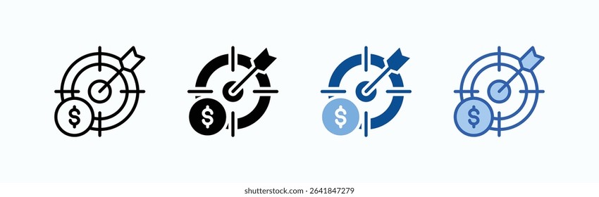 Target icon sheet multiple style collection isolated vector
