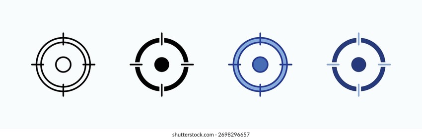 Target icon sheet multiple style collection isolated vector