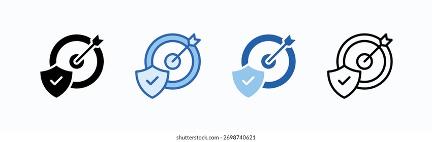 Vector aislado de Colección de estilos múltiples de hoja de iconos de destino