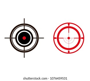 Target icon, sight sniper symbol isolated on white background, Crosshair and aim vector illustration. Symbol for your web site design
