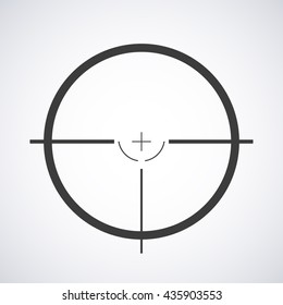 Target icon, sight sniper symbol isolated on a gray background, Crosshair and aim vector illustration stylish for web design