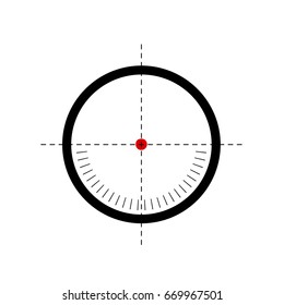 Target icon, sight sniper symbol isolated on white background, Crosshair and aim vector illustration. Symbol for your web site design