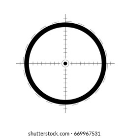 Target icon, sight sniper symbol isolated on white background, Crosshair and aim vector illustration. Symbol for your web site design