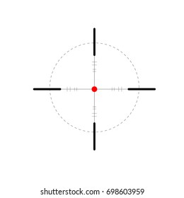 Target icon, sight sniper symbol isolated on white background, Crosshair and aim vector illustration, Target icon in trendy flat style isolated on white background. Symbol for your web site design
