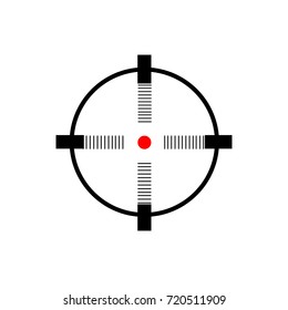 Target icon, sight sniper symbol isolated on white background, Crosshair and aim vector illustration, Target icon in trendy flat style isolated on white background. Symbol for your web site design