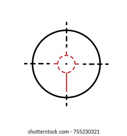 Target icon, sight sniper symbol isolated on white background, Crosshair and aim vector illustration. Symbol for your web site design