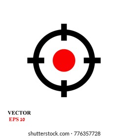 Target icon, sight sniper symbol isolated on white background