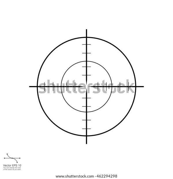 Target icon, sight sniper symbol isolated on white\
background, Crosshair and aim vector illustration, Target  icon in\
trendy flat style isolated on white background. Symbol for your web\
site design