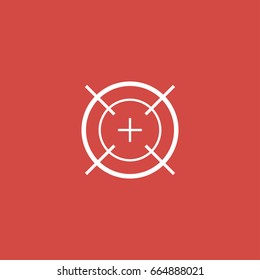target icon. sign design. red background