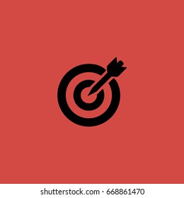 target icon. sign design. red background