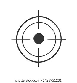 Ilustración de silueta de icono de destino. Pistola de fuego Vector Gráfico Pictograma Símbolo Clip Art. Doodle Sketch Signo negro.