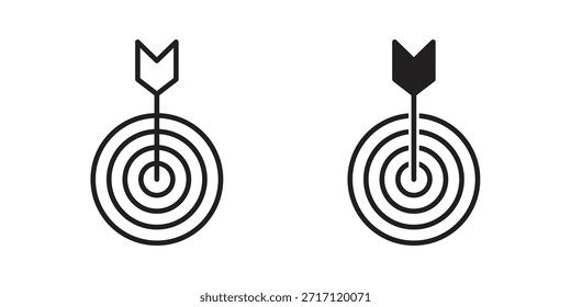 Diseños de Vector de silueta de icono de destino. Trazos editables