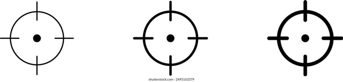 Target icon simple with different thickness. Vector Illustration