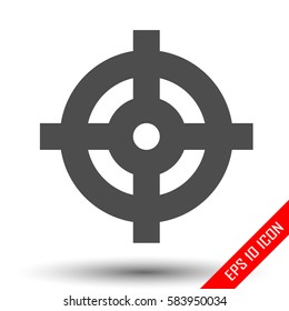 Target icon. Simple flat logo of target on white background. Vector illustration.