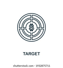 Icono de destino. Ilustración simple de la colección de inicio. Icono de destino creativo para diseño web, plantillas, infografías y más