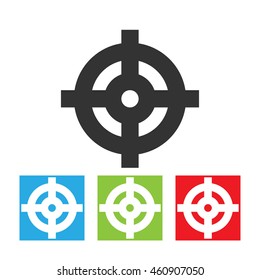 Target icon. Simple logo of target on white background. Flat vector illustration.