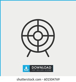 target icon. simple outline target vector icon. on white background.