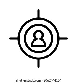 Icono de destino vector simple con estilo de contorno simple