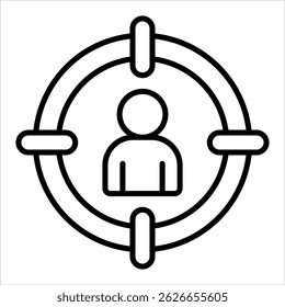 Icono de destino. Ilustración de contorno de Vector simple
