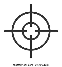Icono de destino Símbolo de ámbito. Ilustración vectorial de estilo plano aislada en fondo blanco