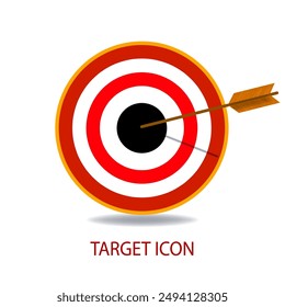 Icono objetivo, estrategia de éxito de la solución, idea, innovación, creatividad e inspiración.