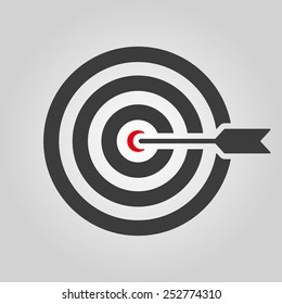 The target icon. Target symbol. Flat Vector illustration
