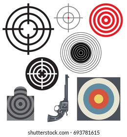 Target icon or symbol set, vector illustration