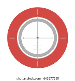 Target icon, symbol of the sniper scope isolated on a white background, the cross and the goal vector illustration.
