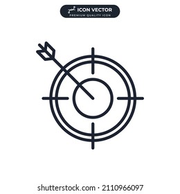 Plantilla de símbolo de icono de destino para la ilustración vectorial de la colección de diseño gráfico y web